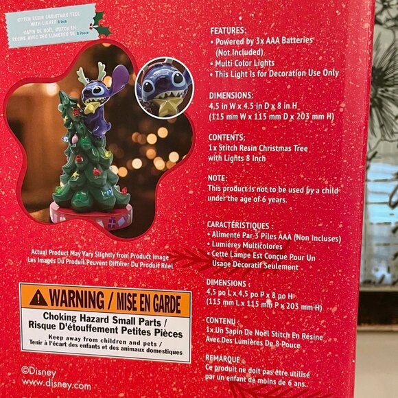 NEW Christmas Disney Stitch Resin Light Up Tree with Multicolor Lights - Picture 2 of 3